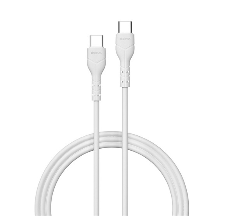 Devia adatkábel (Type-C - Type-C, 3A, gyorstöltő, 100cm) FEHÉR
