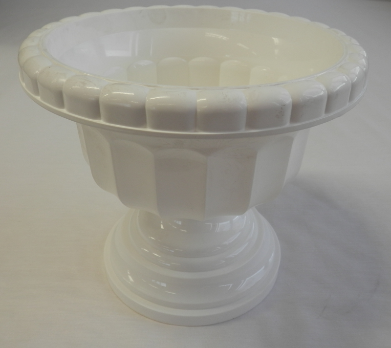 Görög váza, 30 cm, fehér műanyag (286)