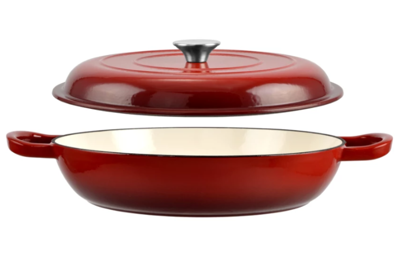 Perfect Home zománcozott öntöttvas szeletsütő lábas fedővel, 30x6 cm (10272)