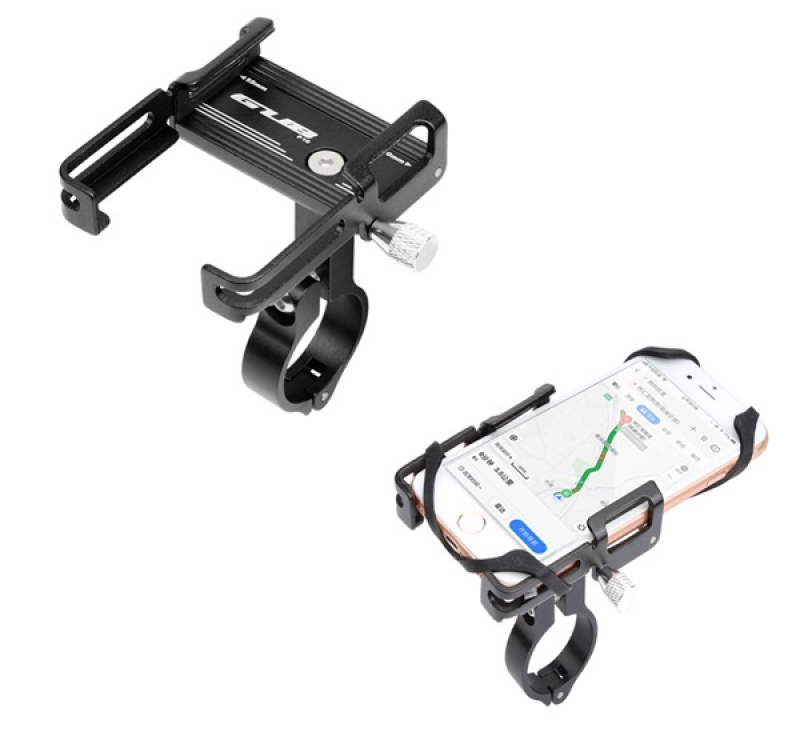 GUB kerékpáros telefontartó (360°-ban állítható, fém kormányra rögzítő, extra védelem, 4-6.7