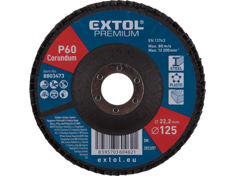 Extol Premium lamellás csiszoló 125×22mm, kúpos, P60 (8803473)