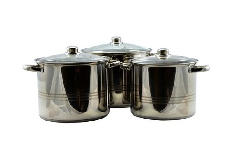 Rozsdamentes fazék szett, üvegfedővel 9-11-13 L (11856)