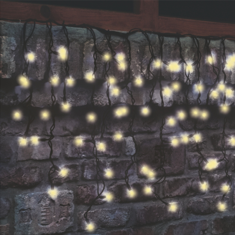 Home LED-es melegfehér, jégcsap fényfüggöny, sorolható (KSF 204/WW)