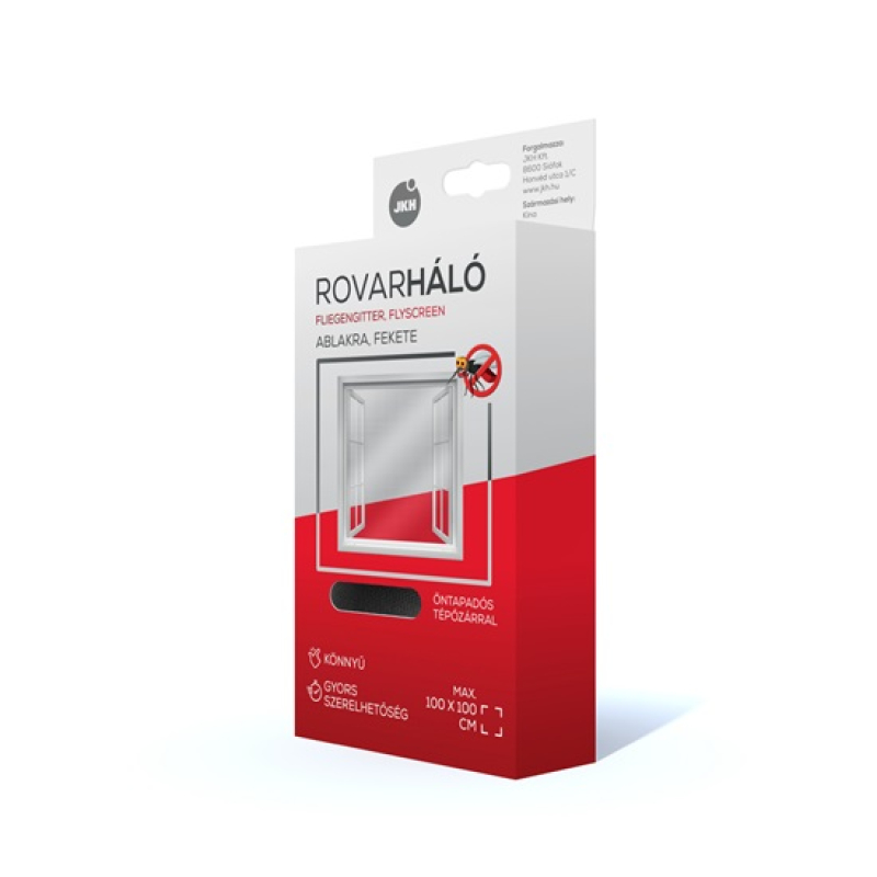 Rovarháló 100 x 100 cm fekete ablakra (8911311)