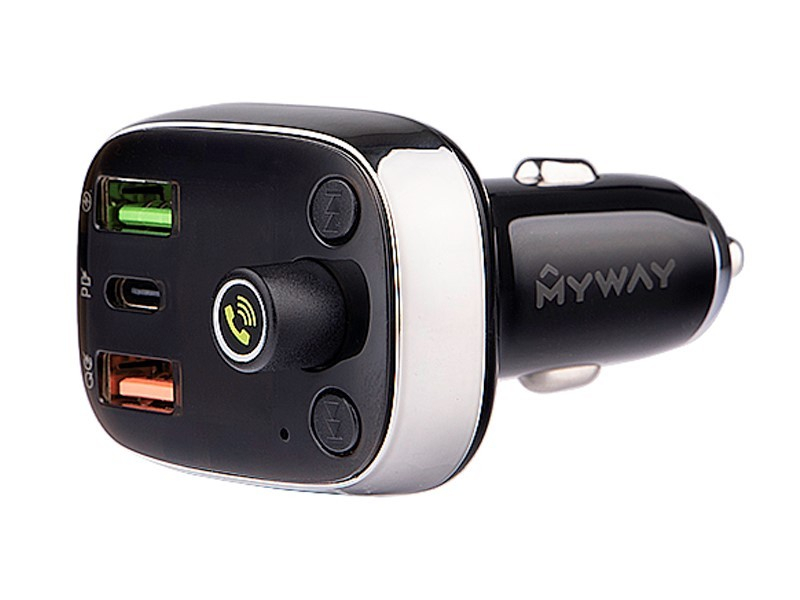 MYWAY FM-adó USB-C voltmérővel és kihangosítóval 12 / 24V CM63011