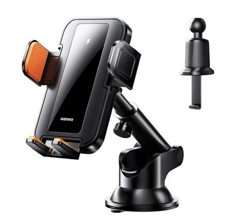 REMAX autós tartó (szellőzőre, szélvédőre, gravitációs, 15W, wireless, állítható, 4-6,9