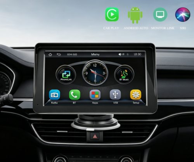 Hordozható Android Auto & CarPlay multimédia kijelző magyar nyelv, 7