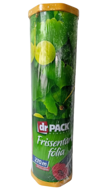 Frissentartó fólia vágókéssel vastag Rollbox 270 m ginko mintás