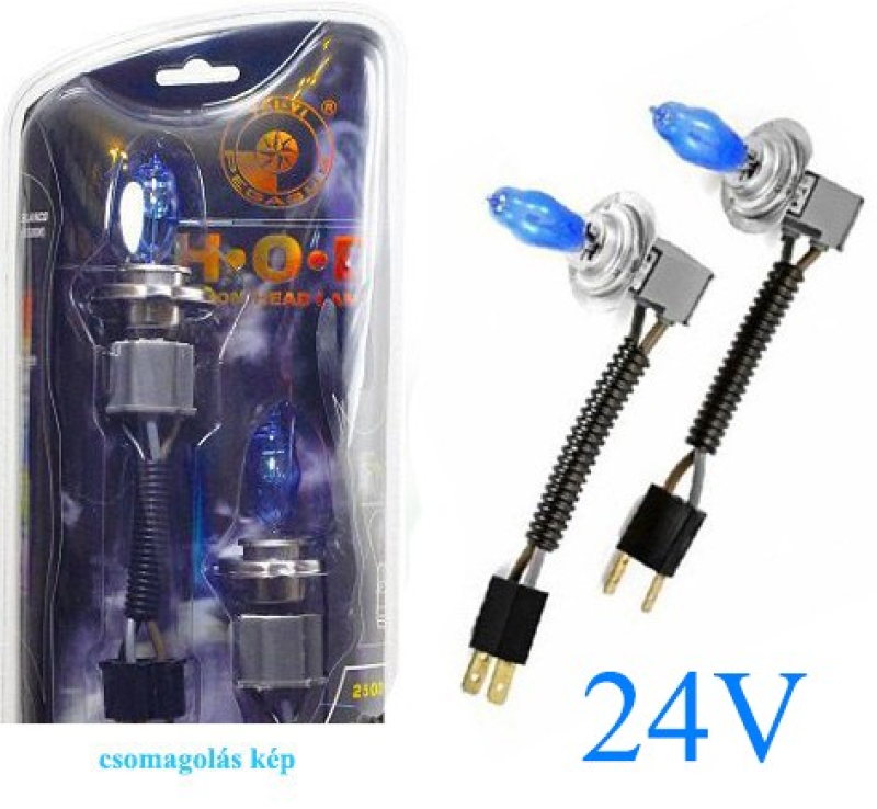 HOD Halogén izzó H7 foglalattal emelt fényerővel-kék 24V