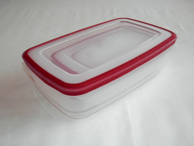 Alacsony műanyagdoboz szett, téglalap alapú 4 db bordó (1593)