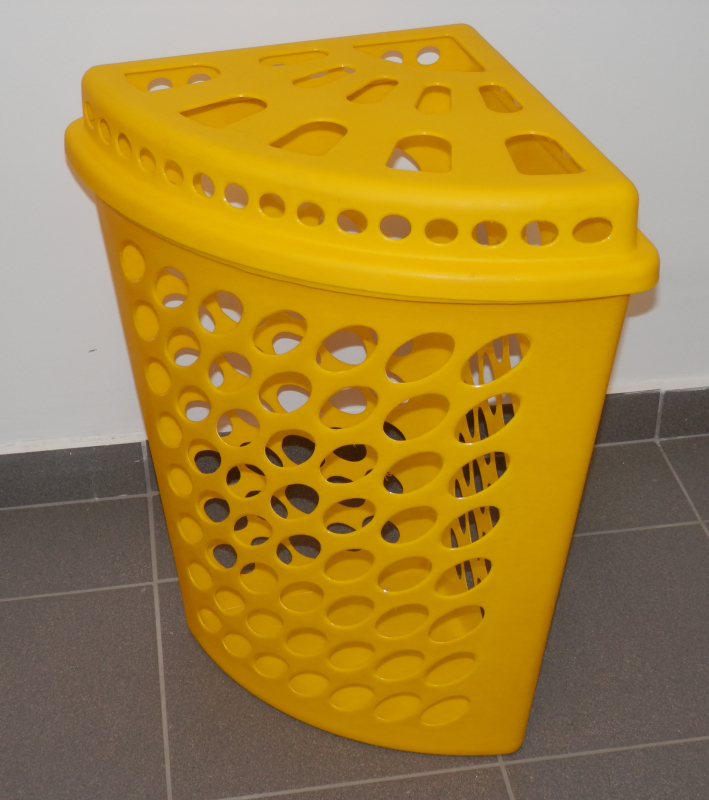 Sarok szennyestartó, műanyag 45 l, sárga (932)