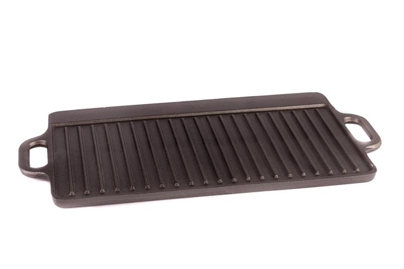 Öntvény grill tálca, lapos bordázott 50x23