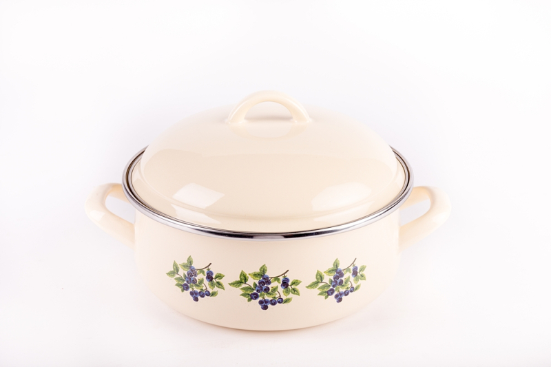 Bonyhádi Kökény zománcozott lábas + fedő 24 cm