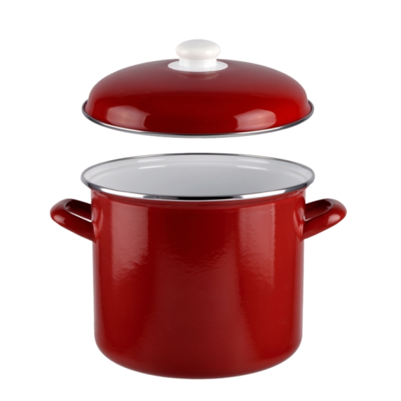 Perfet Home zománcozott fazék + fedő18 cm, piros (15403)