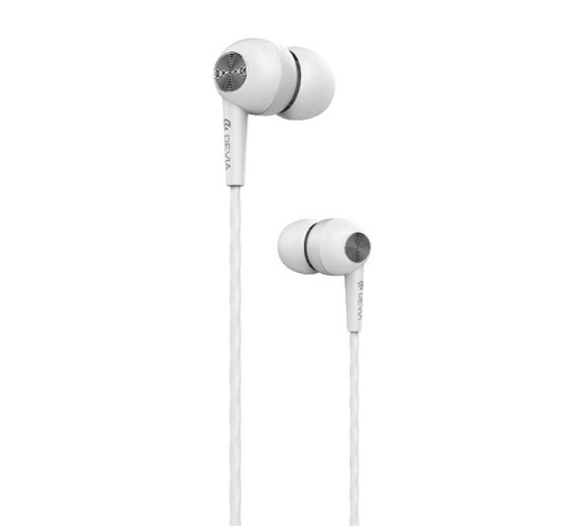 DEVIA Kintone fülhallgató SZTEREO (3.5mm jack, mikrofon, felvevő gomb) FEHÉRST310447