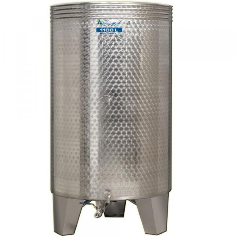 Inox 1100 l-es bortartály, úszófedeles, paraffinos, 3 csappal (Zottel) (10464)