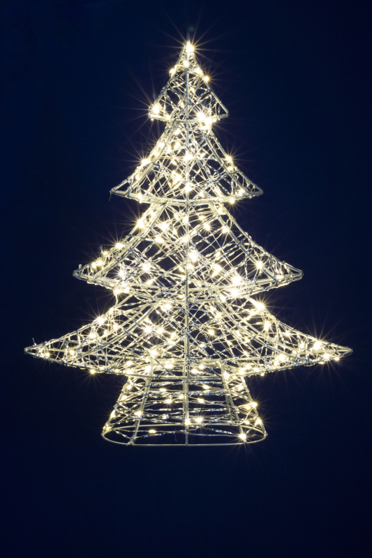 Home fém fenyő dekoráció, 160db meleg fehér micro LED (KAD45)