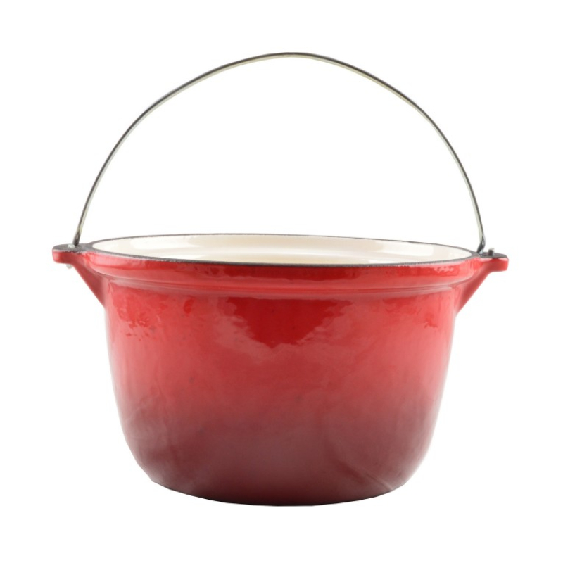 Zománcozott öntöttvas bogrács 3 literes piros (13251)