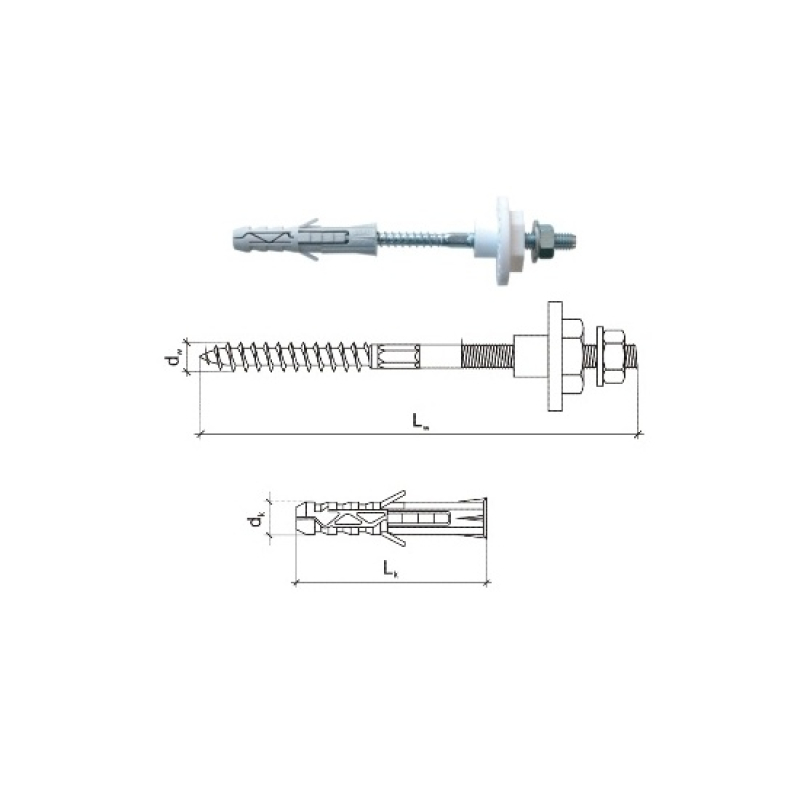 Wkret-met Mosdórögzítő garnitúra M8x100 (12 x 80-as tipli) (3023910)