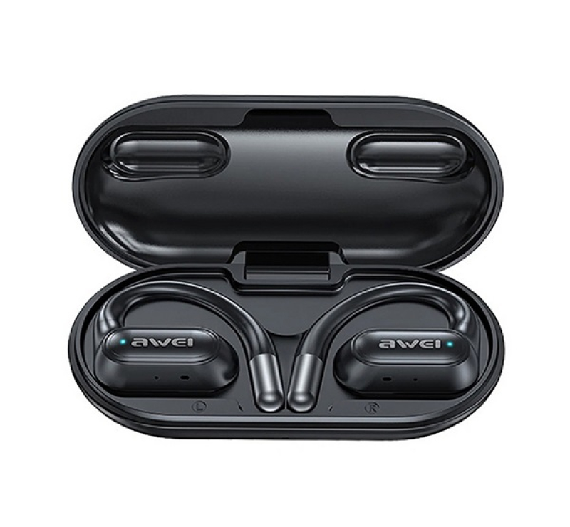 AWEI OWS T93 bluetooth fülhallgató SZTEREO (v5.4, TWS, fülre akasztható, mikrofon, IPX6 + töltőtok)