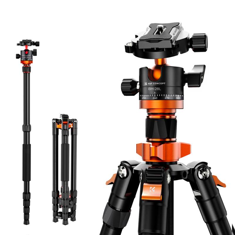 K&F Concept K255A4+BH-28L állvány + monopod, fekete-narancssárga V2 (KF-09-083V2)
