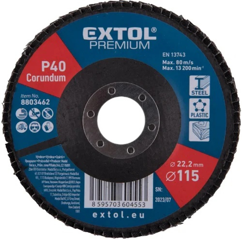 Extol Premium lamellás csiszoló P40, 115x22mm (8803462)