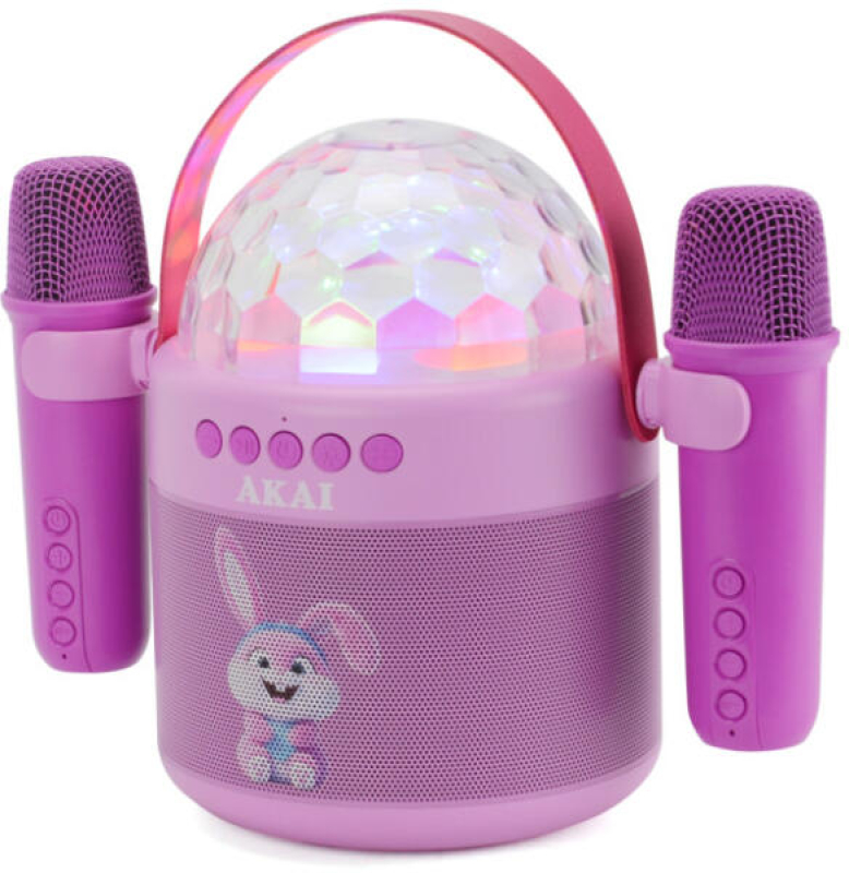 AKAI karaoke hangszóró két vezeték nélküli mikrofonnal, 6W (JoyBox Kids)