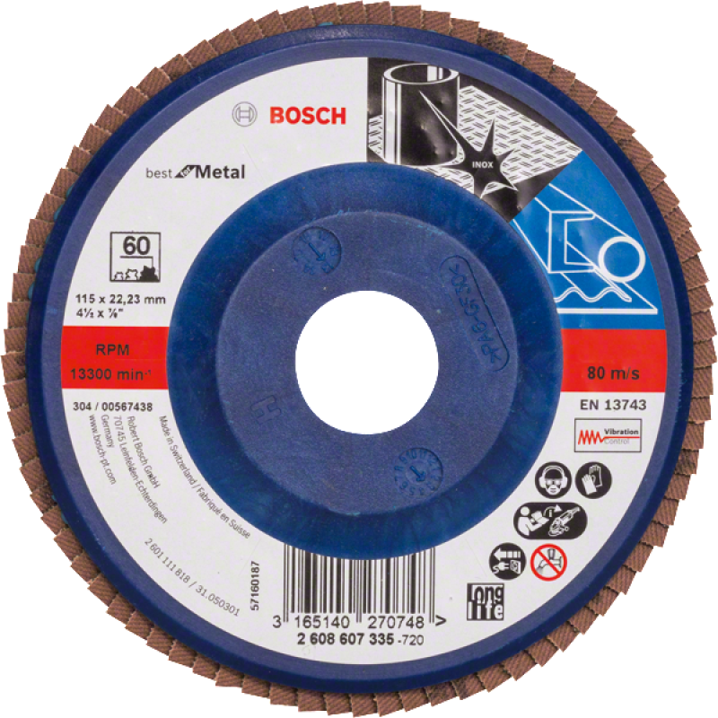 Bosch X571 Zirkon legyezőtárcsa, átmérő 115 mm, P60 (2608607335)