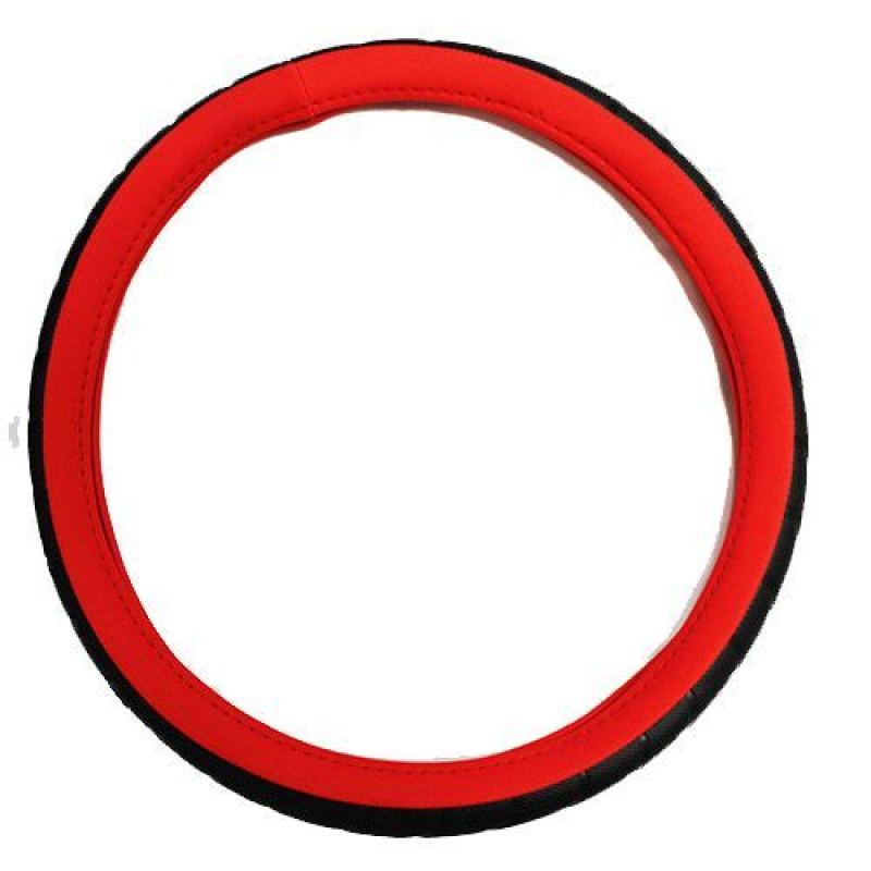 Műbőr sport mintás szellőző kormányvédő piros-fekete 36-38 KV-HB23825/7-1r