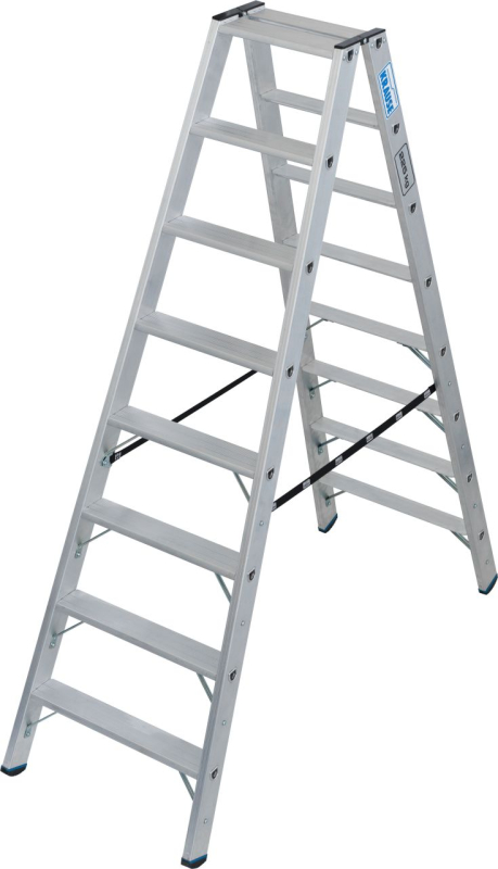 Krause Satbilo 2x8 lépcsőfokos létra, két oldalon járható, 225 kg terhelhetőség (135155)