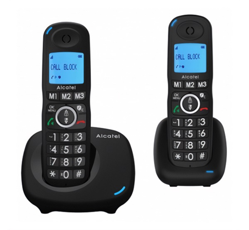 Alcatel XL535 DUO telefon készülék (vezeték nélküli, 1 bázis, 2 kézibeszélő, kijelző, DECT) FEKETEXL