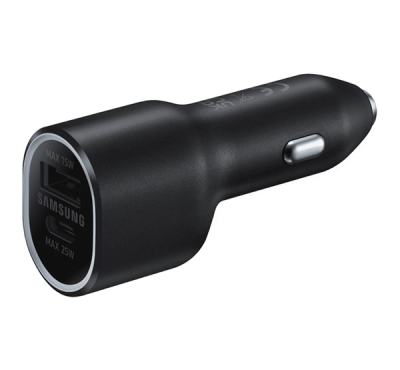 Samsung autós töltő USB+Type-C aljzat (40W, gyorstöltő) FEKETE