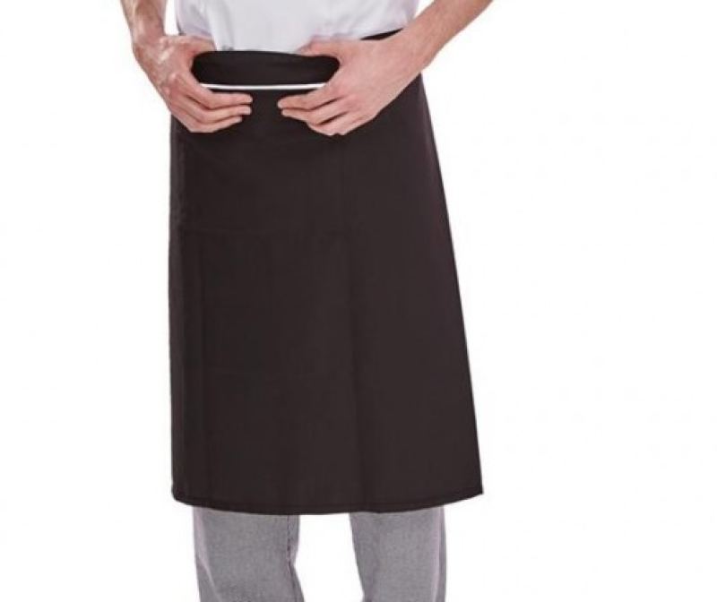 Szakács félkötény fekete színben 72 x 85 cm-es (GAN45986)