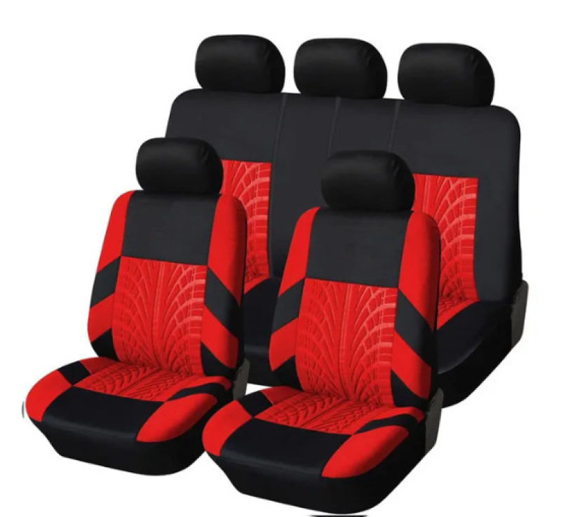 Univerzális üléshuzat szett 9 részes, piros-fekete, légzsákos, AD9521R (1396)
