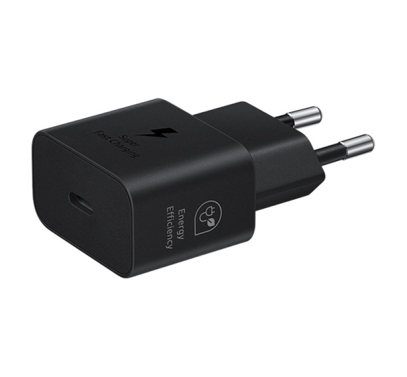 Samsung hálózati töltő Type-C aljzat (25W, GaN, PD gyorstöltő) FEKETE