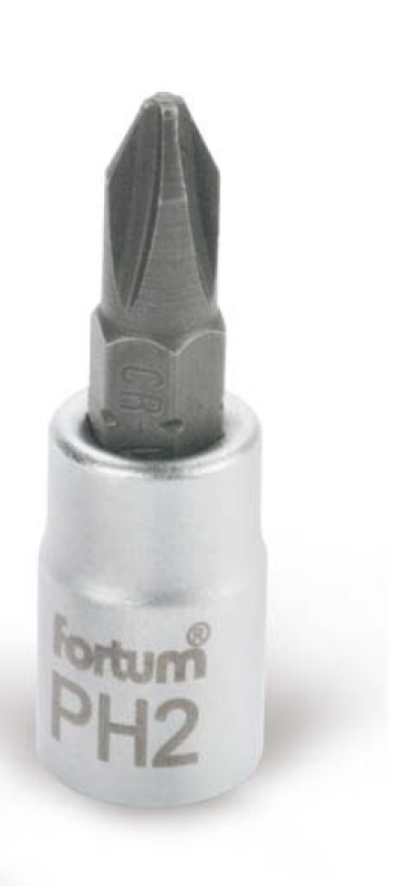 Fortum bitdugófej PH bittel, 61CrV5/S2, mattkróm; PH2, 1/4