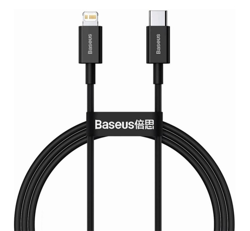 Baseus SUPERIOR adatkábel (Type-C - lightning, 20W, PD gyorstöltő, 100cm, törésgátló) FEKETECATLYS-A