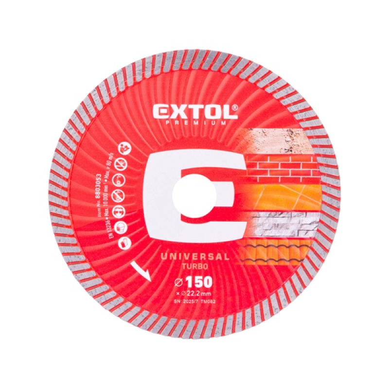 Extol Premium gyémántvágó TURBO gránit/kerámia 150×22,2×2,4mm (8803053)