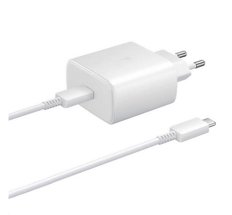 Samsung hálózati töltő Type-C aljzat (65W, PD gyorstöltő + Type-C kábel) FEHÉR