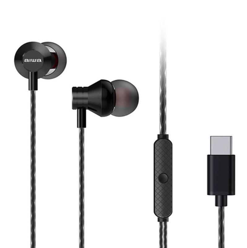 Aiwa ESTM-50USB-C/BK fülhallgató, fekete (14309)