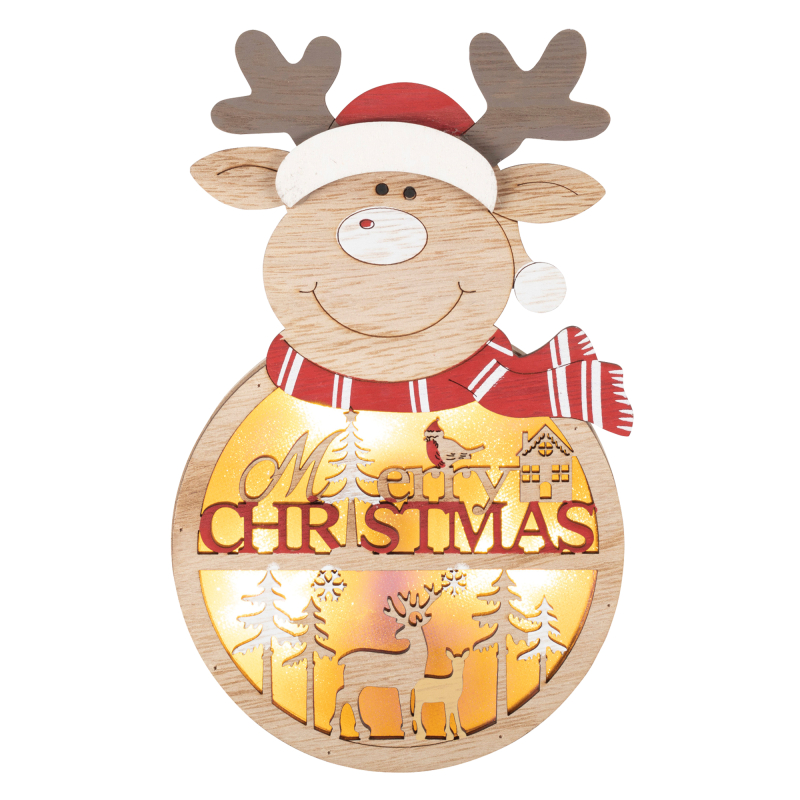 Home fa ablak- , ajtódísz, rénszarvas (KLW 21 R)