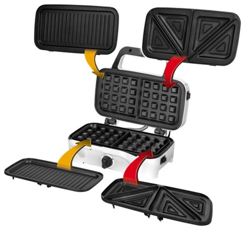 MPM Szendvics, gofri és grill sütő 3 az egyben  1200W (MOP-33M)