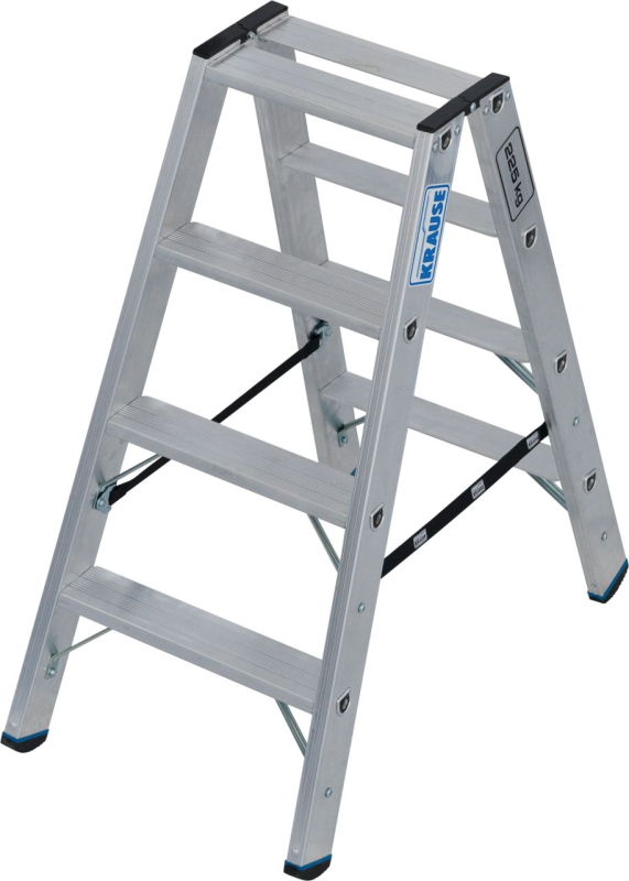 Krause Stabilo 2x4 lépcsőfokos létra, két oldalon járható, 225 kg terhelhetőség (135117)