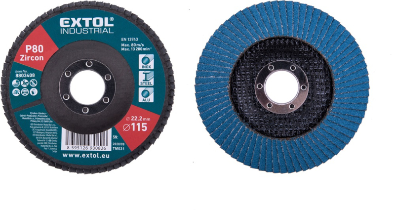Extol industrial egyenes lamellás csiszoló 115×22mm; P100 (8803410)