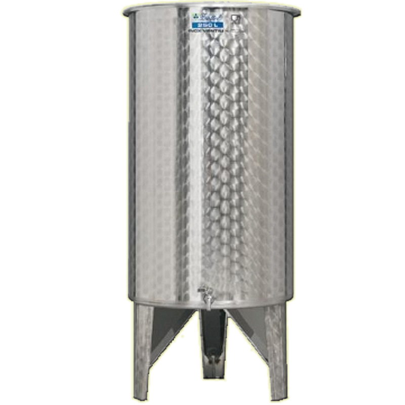 Inox 250 l-es bortartály, úszófedeles, paraffinos, 1 csappal (Zottel) (10477)