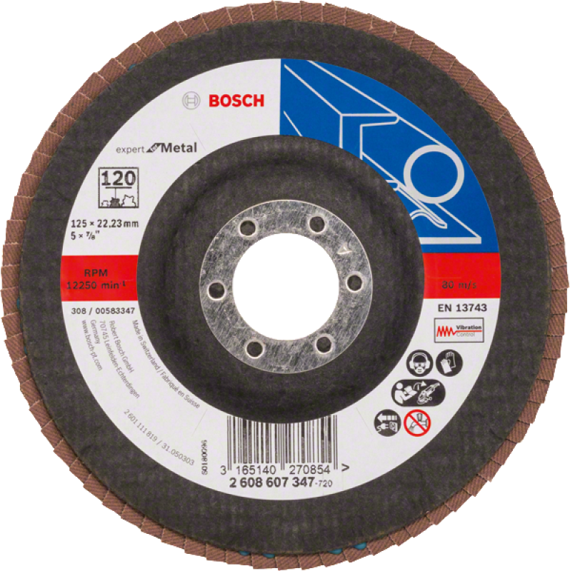 Bosch X551 Zirkon legyezőtárcsa o 125 mm, o 22.23 mm, P120