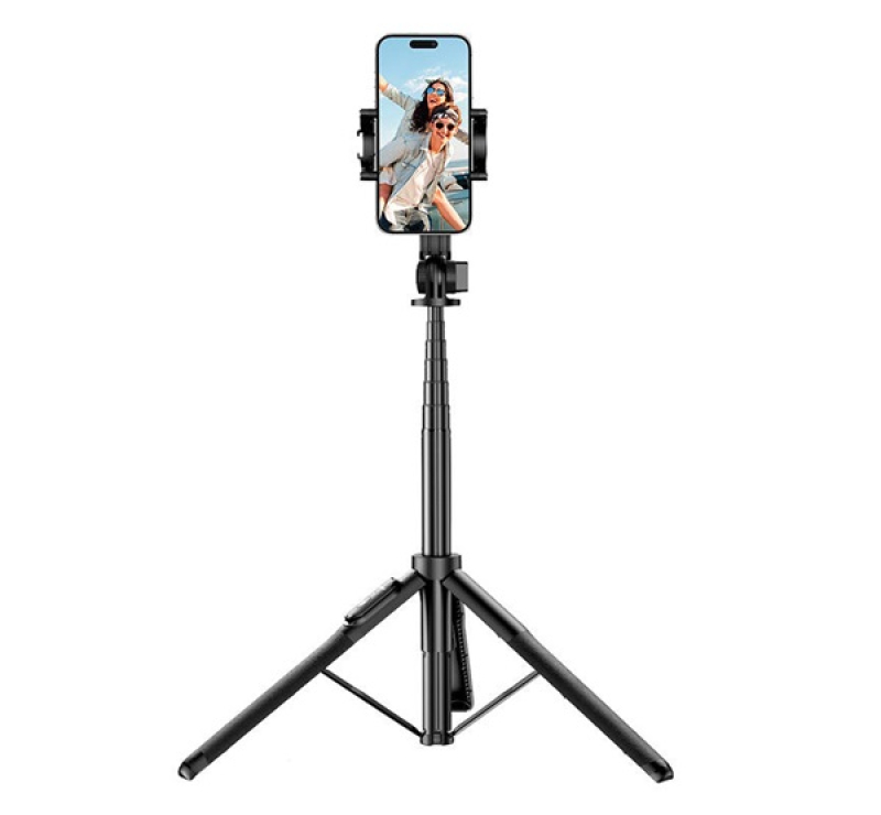 Ugreen szelfibot (univerzális, alumínium tripod állvány, állítható, bluetooth távkioldó, 150cm) FEKE