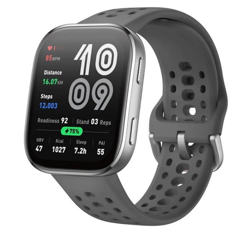 Amazfit Bip 6 okosóra (aktivitásmérő, szilikon szíj, BioTracker, GPS, IP68 vízálló) SÖTÉTSZÜRKE