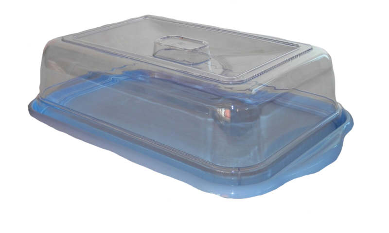 Szendvicsbúra tálcával 29,5x45 cm világoskék műanyag (727)