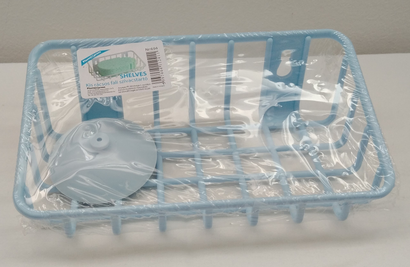 Kis rácsos fali szivacstartó kék (694)